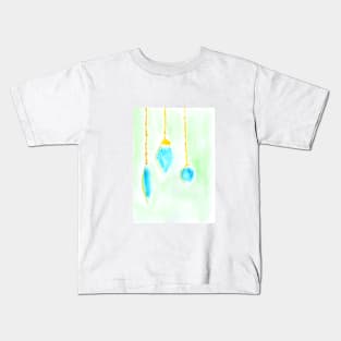 christmas toys, christmas, new year, holiday, decor, balls, watercolor, design, art, painting, color Kids T-Shirt